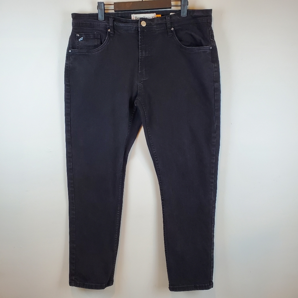 Tailor Vintage Canaan Slim Fit Denim Jeans Size 36x30 Mens Black Stretch